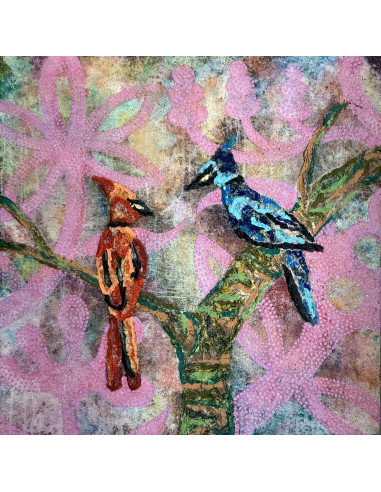 Durán Candal (A Coruña, 1978). Pájaros III. (Mixta sobre lienzo).