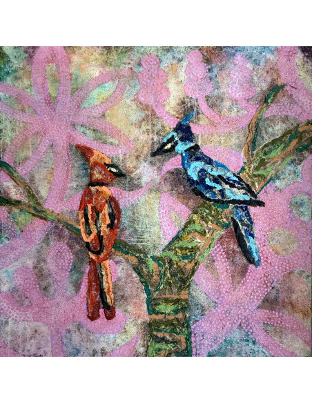 Durán Candal (A Coruña, 1978). Pájaros III. (Mixta sobre lienzo).