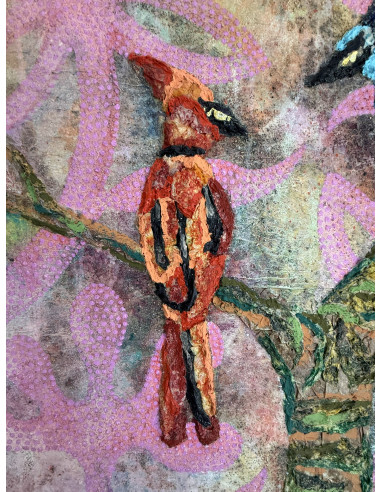 Durán Candal (A Coruña, 1978). Pájaros III. (Mixta sobre lienzo).