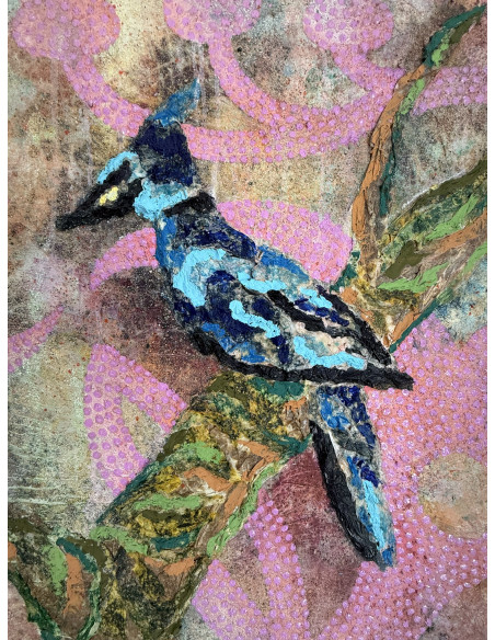 Durán Candal (A Coruña, 1978). Pájaros III. (Mixta sobre lienzo).