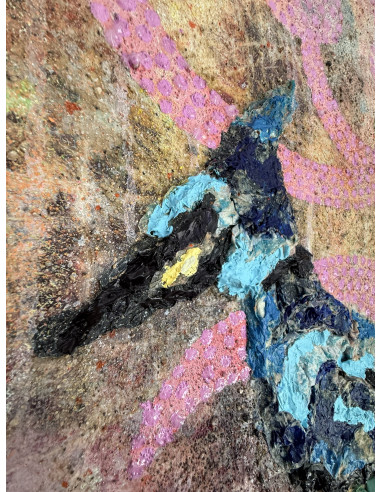 Durán Candal (A Coruña, 1978). Pájaros III. (Mixta sobre lienzo).