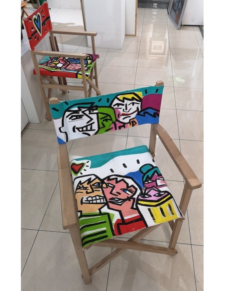 Yolanda Dorda. Silla director pintada a mano.