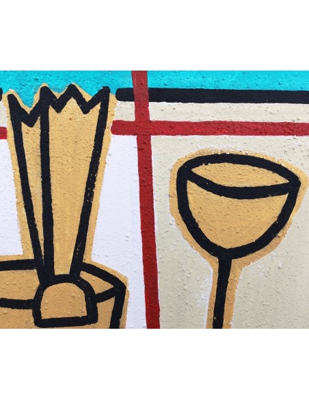 Gabi Carrera. Serie cocteleria. Técnica mixta sobre lienzo.