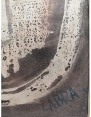 Labra, José María (A Coruña, 1925 - Palma de Mallorca, 1994). Composición. Técnica mixta sobre cartulina.