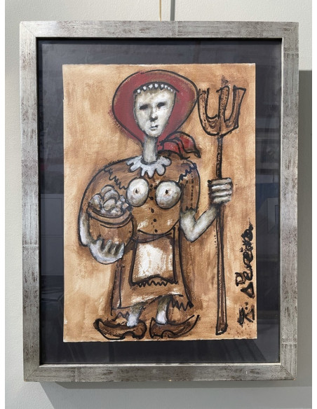 Fernando Pereira (A Coruña, 1959). Labrega. Técnica mixta sobre papel