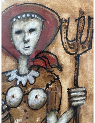Fernando Pereira (A Coruña, 1959). Labrega. Técnica mixta sobre papel