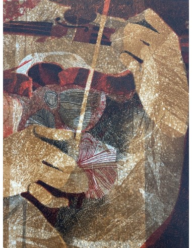 Alvar Suñol (Mongat, Barcelona, 1935). La violinista. Litografía.