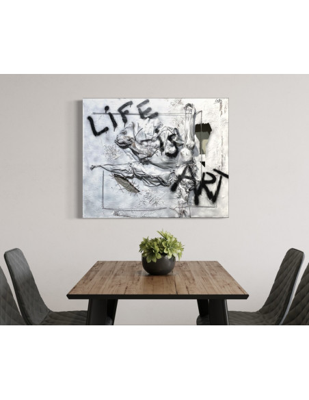 Omú, Oscar Costas (Coruña 1972) Life is Art. Mixta sobre lienzo.