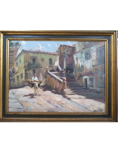 Iglesias Sanz, Antonio (Madrid, 1935 - 2013) Escena rural. Óleo sobre lienzo