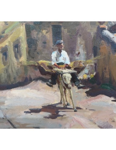 Iglesias Sanz, Antonio (Madrid, 1935 - 2013) Escena rural. Óleo sobre lienzo