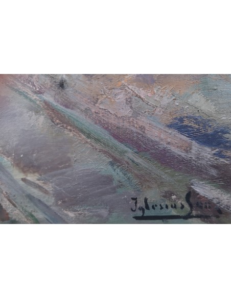 Iglesias Sanz, Antonio (Madrid, 1935 - 2013) Escena rural. Óleo sobre lienzo