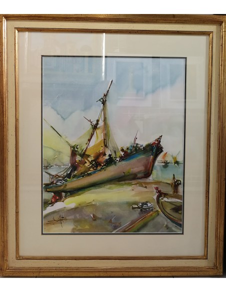 Varela Guillot, Javier. (Vigo 1933 - Coruña 2018). Acuarela.