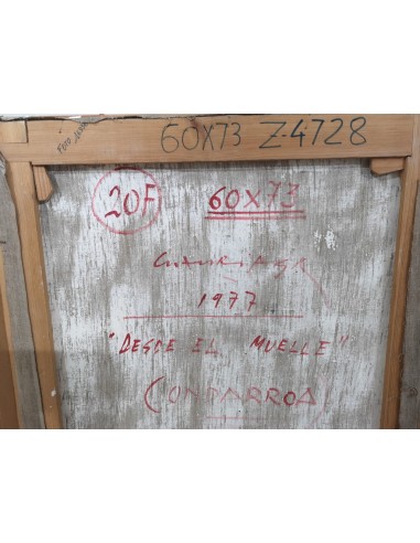 Luzuriaga, Juan Ramón (Bilbao, 1938). Desde el muelle. Ondarroa. Óleo sobre lienzo