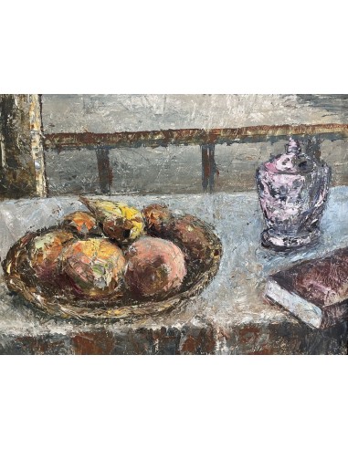 Argüelles , Julio Fernández . (Astorga, León, 1923- A Coruña, 2002). Mirando el mar. Técnica mixta sobre tablex.