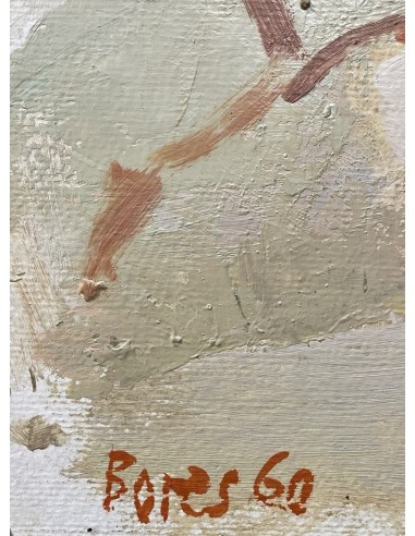 Bores López, Francisco. (Madrid,  1898 - Paris, 1972). Interior. Óleo sobre tablex.