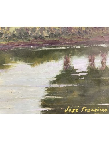 José Francisco Pérez Martínez (A Coruña, 1907-1985). Paisaje. Óleo sobre tabla.