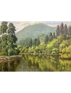 José Francisco Pérez Martínez (A Coruña, 1907-1985). Paisaje. Óleo sobre tabla. 2