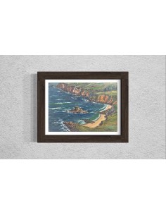 José Francisco Pérez Martínez (A Coruña, 1907-1985). Playas. Óleo sobre tabla.