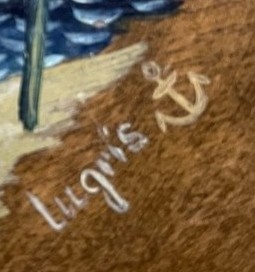 Firma de Urbano Lugrís González (padre): apellido «Lugrís» con el emblema del ancla