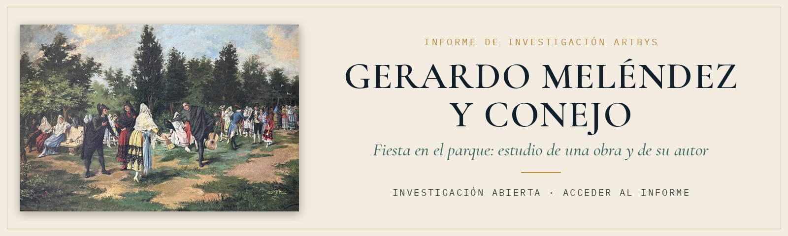 Gerardo Meléndez y Conejo: Fiesta en el parque. Estudio de una obra y de su autor. Informe de investigación Artbys