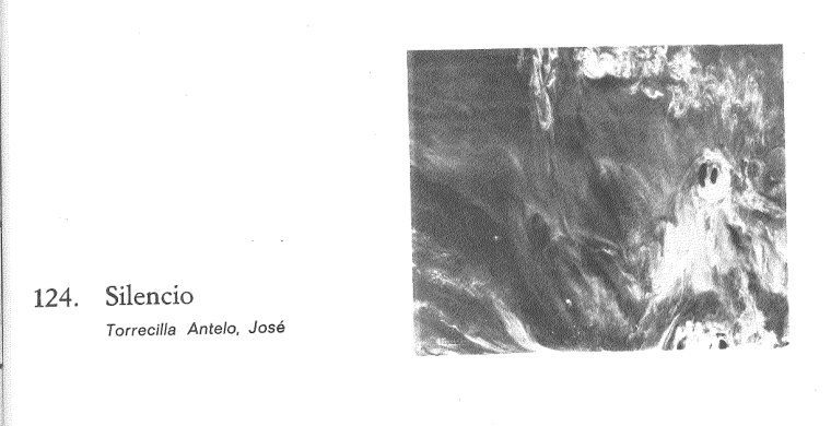 Reproducción en blanco y negro de la obra Silencio, número 124, de José Torrecilla Antelo, en el catálogo de la Bienal